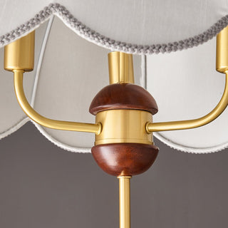 Varaeia Suspension Élégante en Tissu Fleuri et Bois