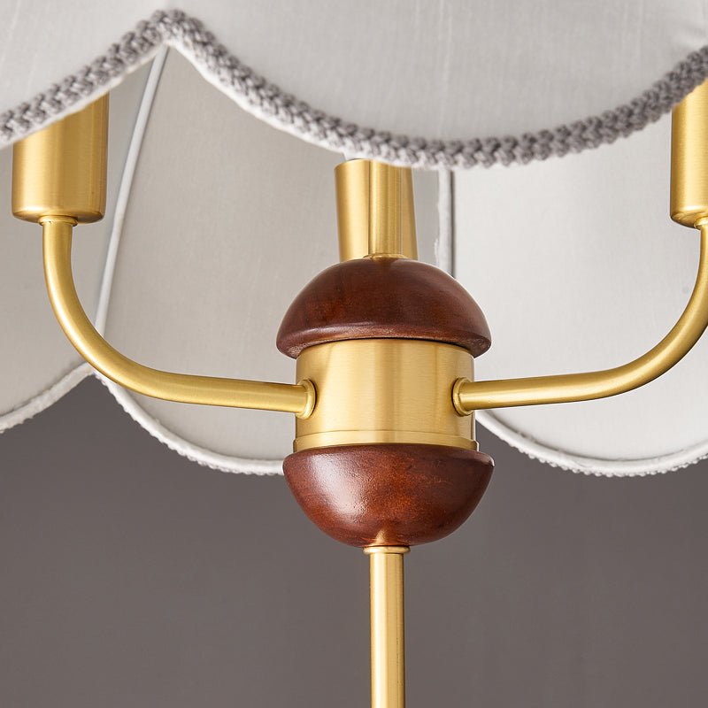 Linora Suspension Élégante en Tissu Fleuri et Bois