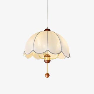 Varaeia Suspension Élégante en Tissu Fleuri et Bois
