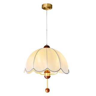 Varaeia Suspension Élégante en Tissu Fleuri et Bois