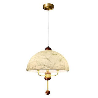 Varaeia Suspension Élégante en Tissu Fleuri et Bois