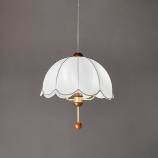 Varaeia Suspension Élégante en Tissu Fleuri et Bois