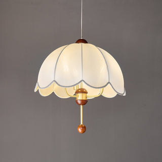 Varaeia Suspension Élégante en Tissu Fleuri et Bois