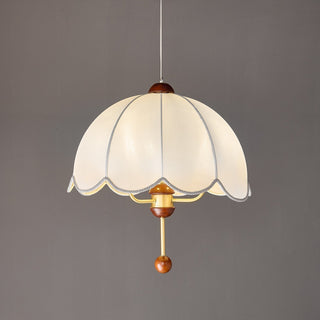 Varaeia Suspension Élégante en Tissu Fleuri et Bois