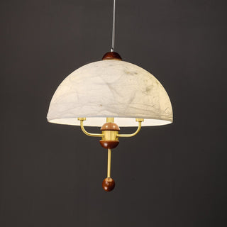 Varaeia Suspension Élégante en Tissu Fleuri et Bois