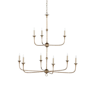 Wisp Grand Lustre en Métal de Bronze Industriel Vintage