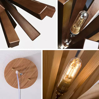 Nova Lustre Art Nordic Premium en Bois Éclatant