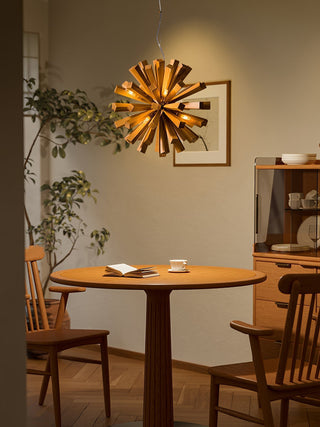 Nova Lustre Art Nordic Premium en Bois Éclatant