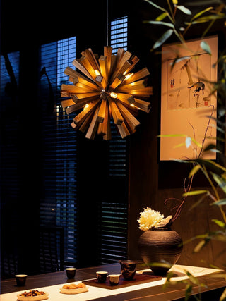 Nova Lustre Art Nordic Premium en Bois Éclatant