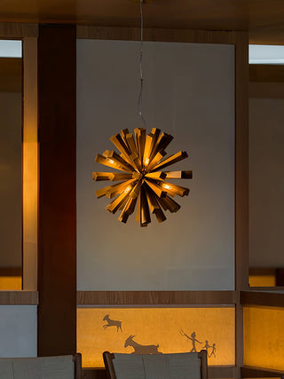 Nova Lustre Art Nordic Premium en Bois Éclatant