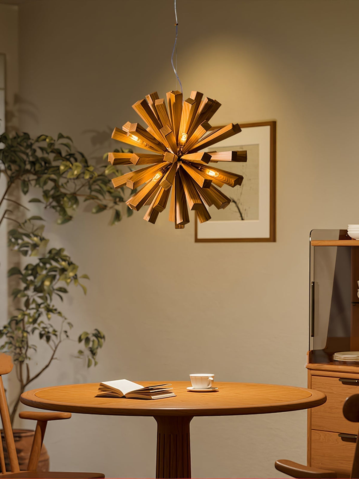 Adraine Lustre Art Nordic Premium en Bois Éclatant