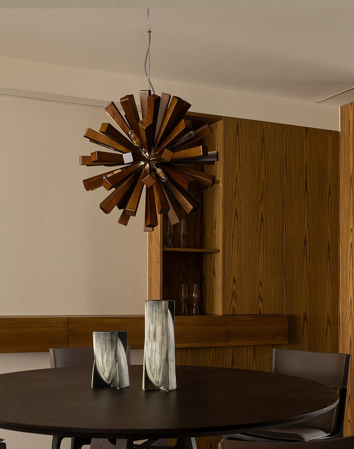 Adraine Lustre Art Nordic Premium en Bois Éclatant