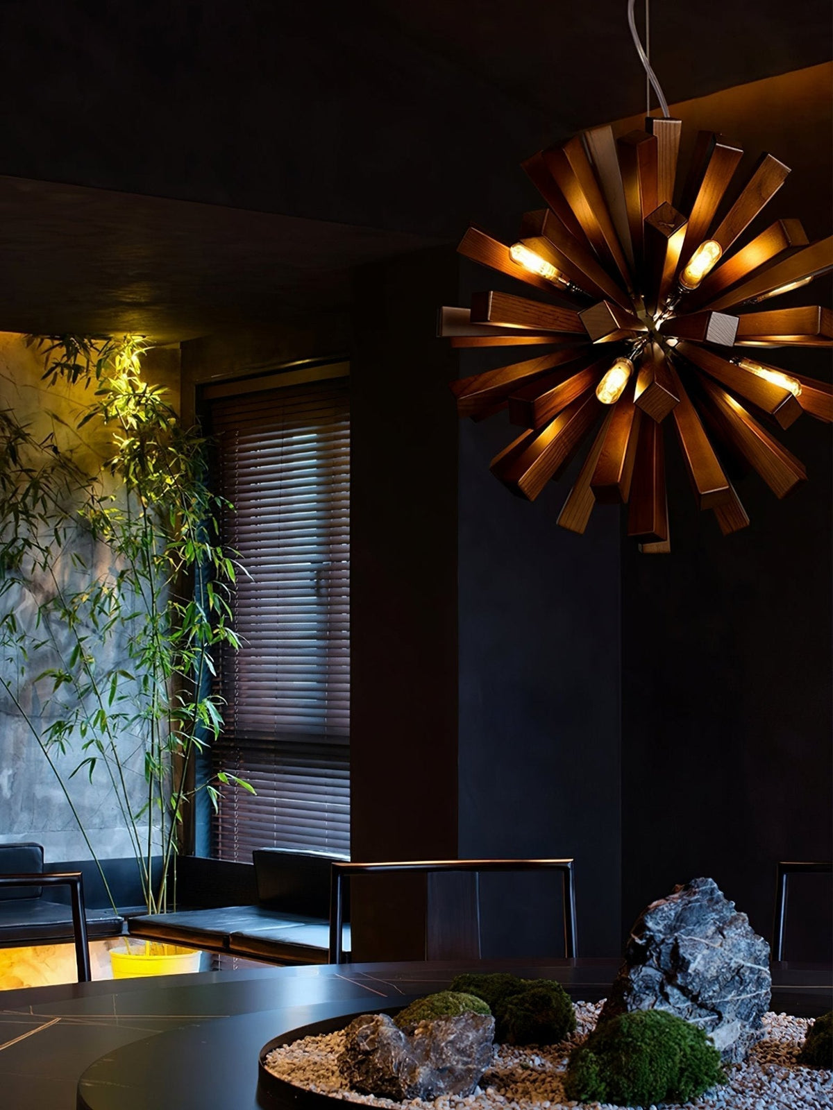 Adraine Lustre Art Nordic Premium en Bois Éclatant