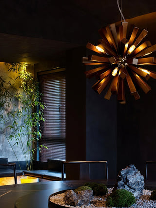 Nova Lustre Art Nordic Premium en Bois Éclatant