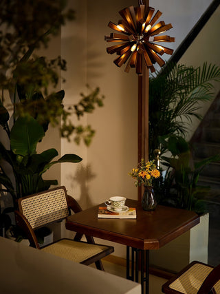 Nova Lustre Art Nordic Premium en Bois Éclatant