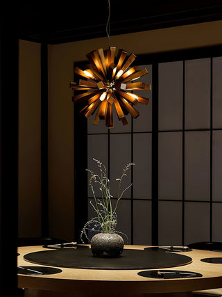 Nova Lustre Art Nordic Premium en Bois Éclatant