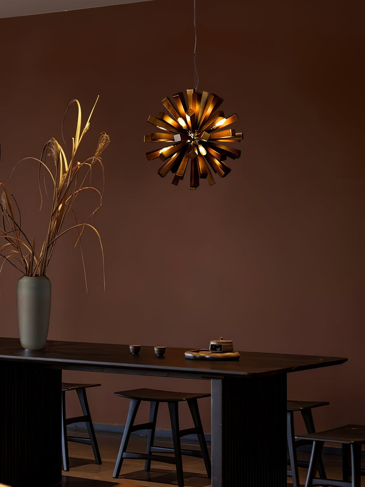 Adraine Lustre Art Nordic Premium en Bois Éclatant
