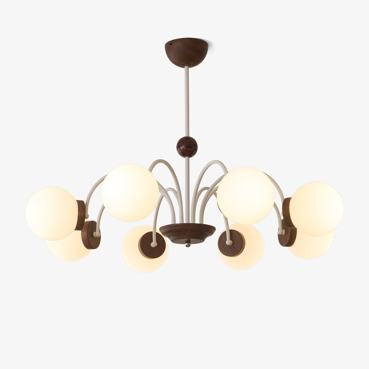 Renara Lustre Bois Verre Contemporain Courbé