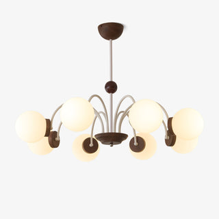 Lustra Lustre Bois Verre Contemporain Courbé