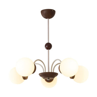 Lustra Lustre Bois Verre Contemporain Courbé