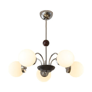 Lustra Lustre Bois Verre Contemporain Courbé