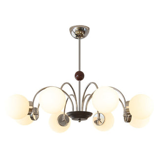 Lustra Lustre Bois Verre Contemporain Courbé