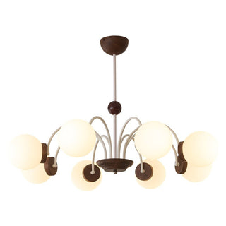 Lustra Lustre Bois Verre Contemporain Courbé