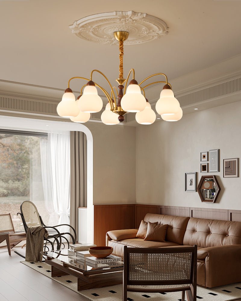 Novelle Lustre Vintage en Bois à L'Élégance Traditionnelle