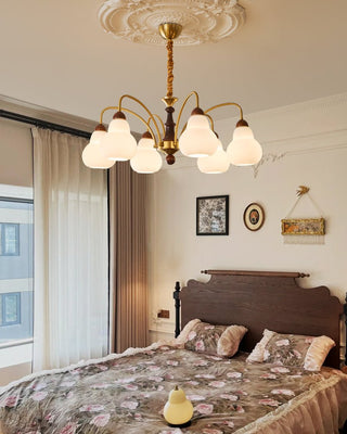 Novelle Lustre Vintage en Bois à L'Élégance Traditionnelle