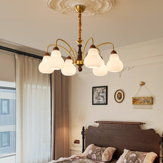 Novelle Lustre Vintage en Bois à L'Élégance Traditionnelle