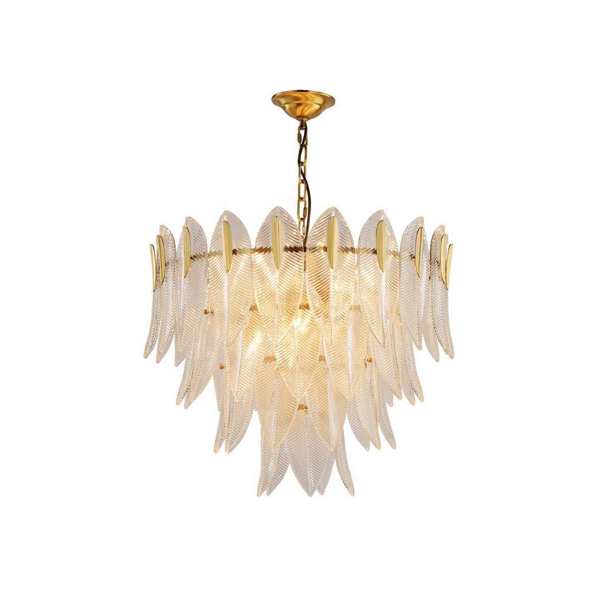 Ivthayra Lustre Postmoderne en Laiton et Verre de Luxe
