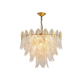 Ivthayra Lustre Postmoderne en Laiton et Verre de Luxe