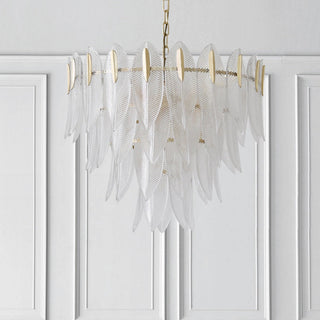 Ivthayra Lustre Postmoderne en Laiton et Verre de Luxe