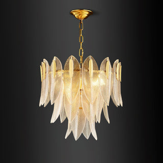 Ivthayra Lustre Postmoderne en Laiton et Verre de Luxe
