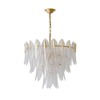 Ivthayra Lustre Postmoderne en Laiton et Verre de Luxe