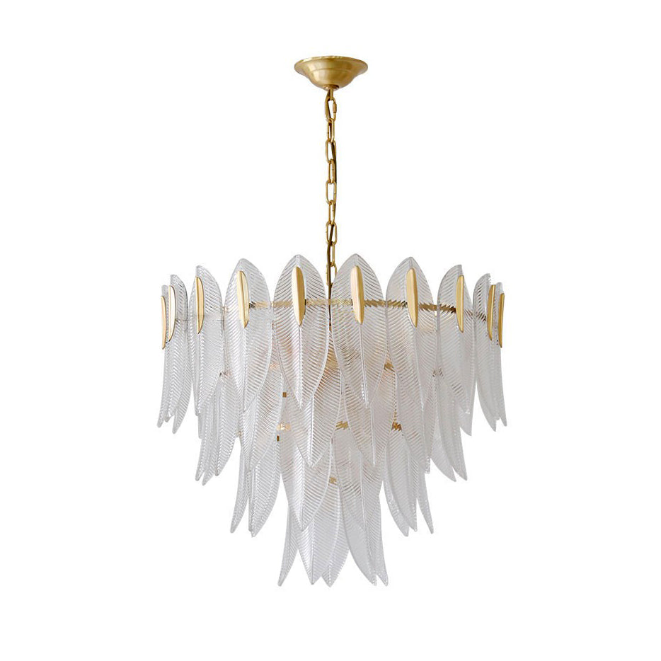 Ivthayra Lustre Postmoderne en Laiton et Verre de Luxe
