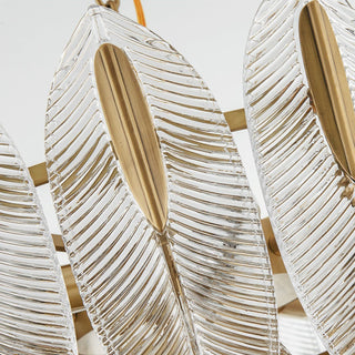 Ivthayra Lustre Postmoderne en Laiton et Verre de Luxe