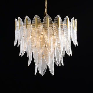 Ivthayra Lustre Postmoderne en Laiton et Verre de Luxe