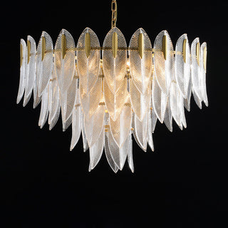 Ivthayra Lustre Postmoderne en Laiton et Verre de Luxe
