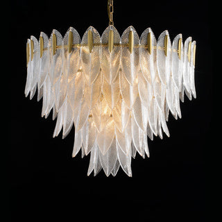 Ivthayra Lustre Postmoderne en Laiton et Verre de Luxe