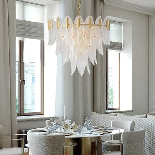 Ivthayra Lustre Postmoderne en Laiton et Verre de Luxe