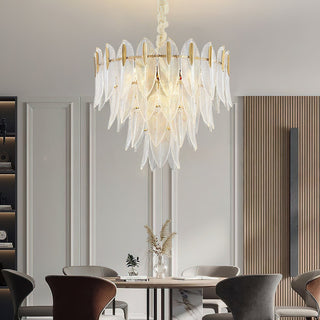 Ivthayra Lustre Postmoderne en Laiton et Verre de Luxe