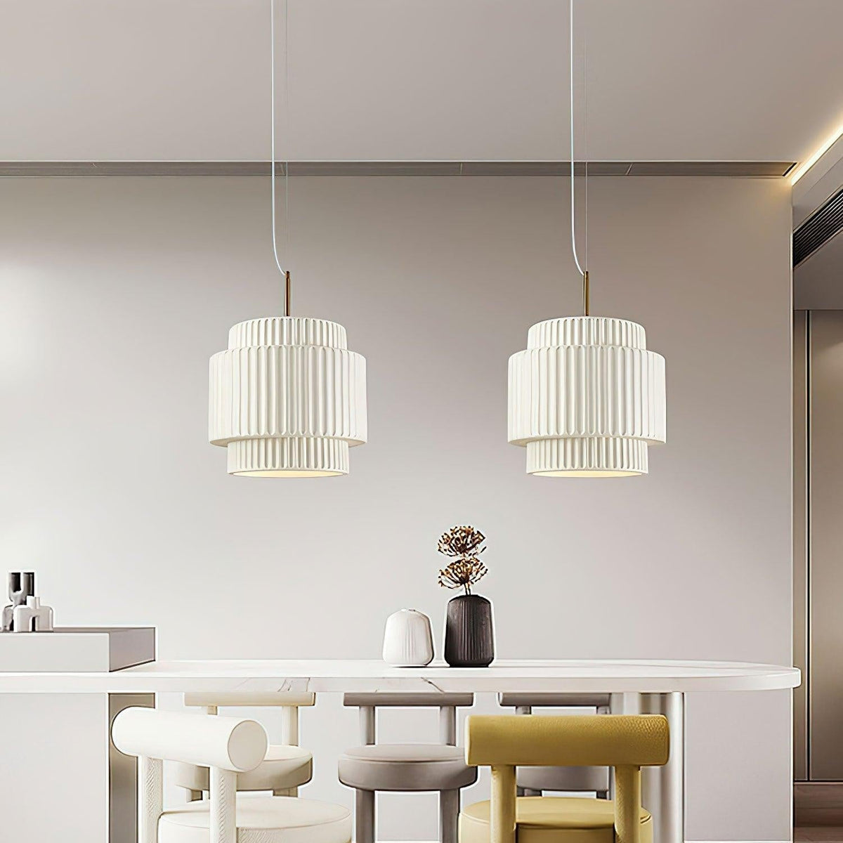 Aurelia Ribbed Pendant Light-Neutral Decor