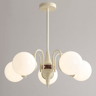 Valentina Lustre Français LED Blanc Crème Métal Salon