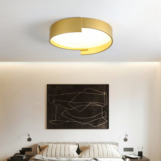 Arisha Plafonnier Rond Moderne, Métal/Acrylique, Blanc/Gris/Vert/Doré, Salon