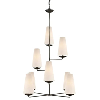 Silva Lustre LED Moderne Design, Métal/Tissu, Noir/Or, Salle à Manger