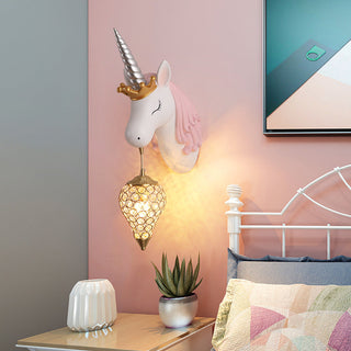 Aria Applique Murale Moderne Licorne/Fraise, Rose/Bleu, Chambre d'enfants