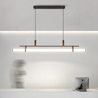 Avenel Suspension Linéaire Simple. Métal/Acrylique. Noir/doré. Chambre-Luire