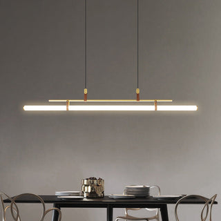 Avenel Suspension Linéaire Simple. Métal/Acrylique. Noir/doré. Chambre-Luire