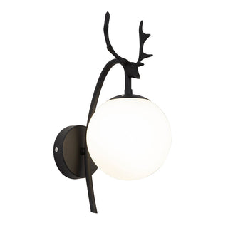 Valentina Applique Murale Bois de Cerf Art-Déco Moderne Métal/Verre Noir/Or Salon